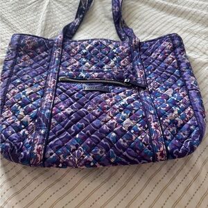 Vera Bradley Purple Small Vera Tote Regal Rosette